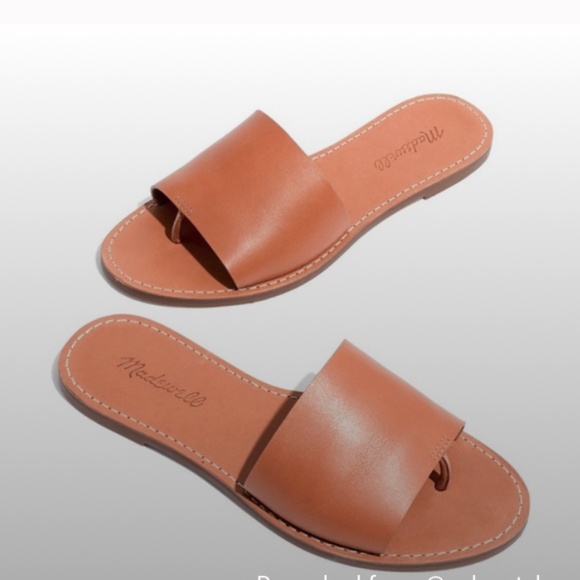 Madewell Shoes - Madewell Boardwalk Post Slide Leather Sandal - Desert Camel Size 9.5